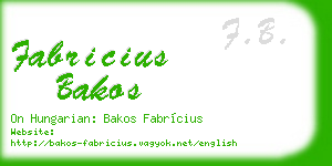 fabricius bakos business card