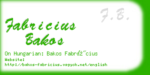 fabricius bakos business card